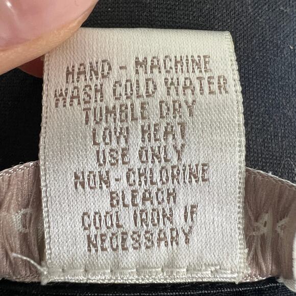 VTG Jones New York Black Wrap Robe Floral Lace Long Sleeve Drop Shoulder L/XL - Picture 7 of 7